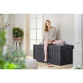 Keter Glenwood 390L Storage Box- Graphite/Grey