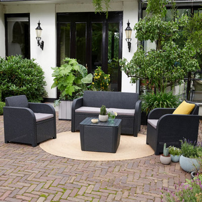 Keter Novara 4 Seater Sofa Set - Graphite