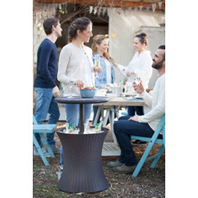 Keter Rattan Style Cooler Table - Brown