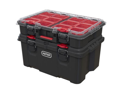 Keter Roc 251491 Stack N Roll Tool Box Case Organiser KETSNRORG