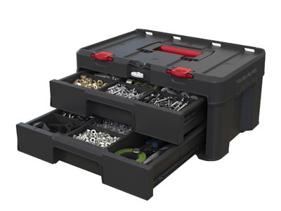 Keter Roc 253384 Stack N Roll 2-Drawer Tool Box Case Unit KETSNR2DU