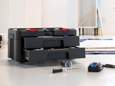 Keter Roc 253384 Stack N Roll 2-Drawer Tool Box Case Unit KETSNR2DU