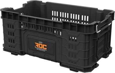 Keter ROC Pro Gear Heavy Duty Tool Storage 22 inch Crate Black