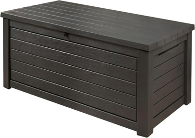 Keter Rockwood XL 630L Outdoor Garden Storage Box Anthracite DIY at B&Q