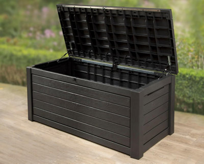 Keter Rockwood XL 630L Outdoor Garden Storage Box Anthracite - 4