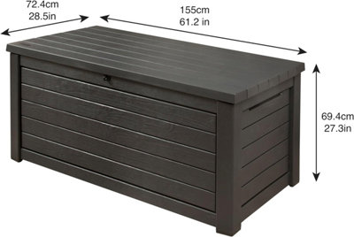 Keter Rockwood XL 630L Outdoor Garden Storage Box Anthracite - 9