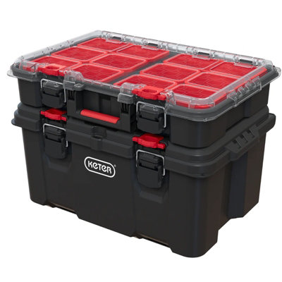 Keter Stack N Roll Deep Toolbox and Large Parts Organiser KETSNRTB