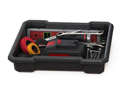 Keter Stack N Roll Deep Toolbox and Large Parts Organiser KETSNRTB KETSNRORG
