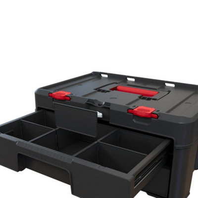 Keter Stack N Roll Drawer Organiser Black/Red (One Size)