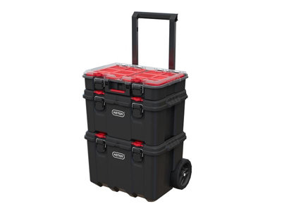 Keter Stack N Roll Modular Wheeled Tool Box Case Organiser Set KETSNRMOD 250927