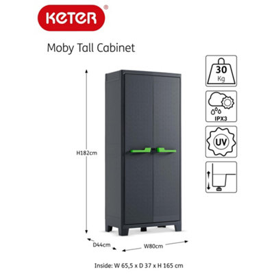 Kis 9961200 0708 02 Moby Cabinet Recyclage Plastique Anthracite/Gris 90 X 55 X 100 Cm