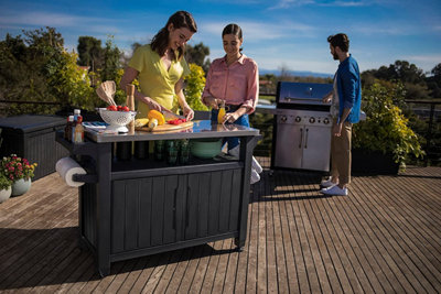 Keter Unity XL Outdoor Kitchen Cart with Storage Graphite DIY at B Q