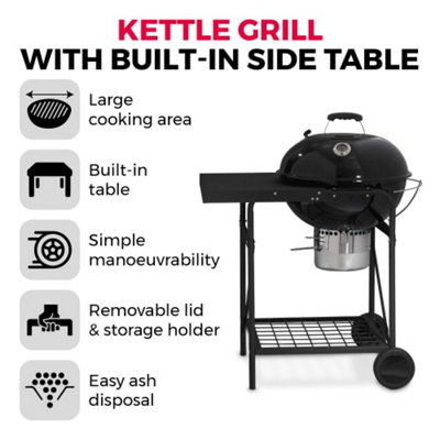 Kettle Charcoal Grill  Barbeque with Side Table