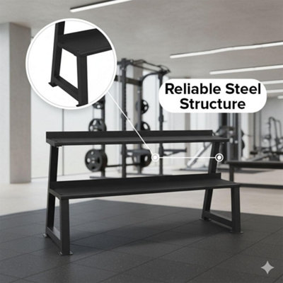 Kettlebell Storage Rack Heavy Duty Steel 2 Tier Gym Weight Organizer