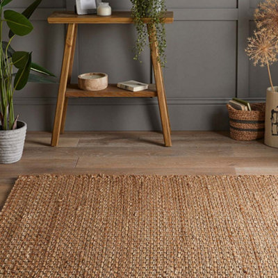 Kettlewell Natural Jute and Cotton Floor Rug 170 x 120cm