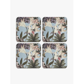 Kew Bee Floral Square Cork backed Coasters Set of 4