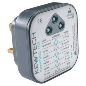 Kewtech 45558-0001 Kewcheck 103 13A Socket Tester with Audible Sound