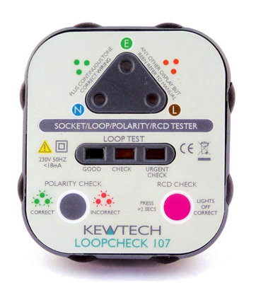 Kewtech Loopcheck 107 Mains Socket Tester with Advanced Loop Check and Safety Features