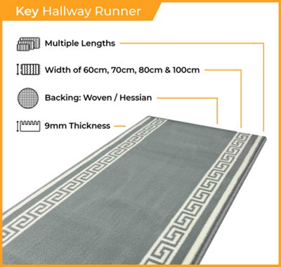 Key Blue Hall Runner Carpet Runner Rug