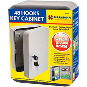Key Cabinet Safe Case Box 48 Keys Hooks Metal Storage Locking Security Case New
