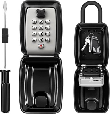 Key Lock Box for Outside, 12-Digit Combination Lock Box Waterproof Key ...