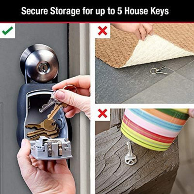 Key lock box, outdoor lock box, key safe, with combination lock, 5 key ...