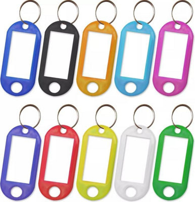Key Tag 5cm Soft Plastic Key Chain Tag with Blank Paper Label Mix ...