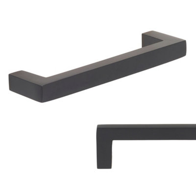 Keypak 10 Pack Metal Square T-Bar Handles 96mm Hole Centre Matte Black ...