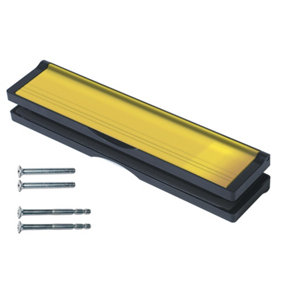 Keypak 12 inch (30.6cm) Door Letterbox - Fits 40-80mm Doors, Telescopic Sleeved Letter Box, Black/Polished Gold