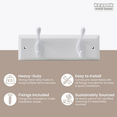 Encozy Over The Door Hooks,Coat Rack For Hanging Clothes Hat Towel (Heavy Duty White 1pcs