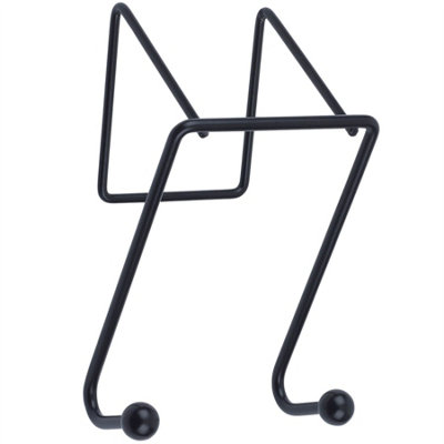 Keypak 2 Hook Over The Door Hanger Matte Black 15cm  Metal Door Hook for Towels, Coats, Hats - Ideal for Bathroom & Bedroom