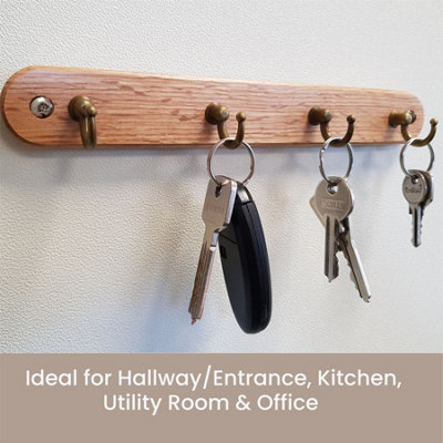 keypak 4-Hook Wall-Mounted Key Tidy, Key Holder for Entryway