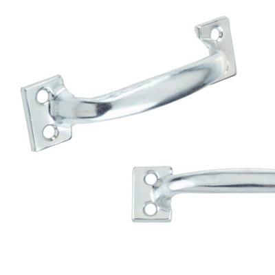 Keypak 5 Pack Steel Front Fix Handles 125mm Chrome Finish - Heavy Duty ...