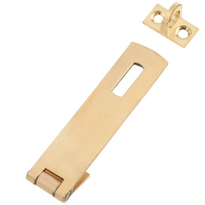 Keypak 75mm Hasp and Staple Polished Brass Security Lock