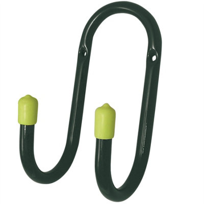 Keypak 7cm Utility Double Hook, Black Coated Steel, 70mm, 50kg Capacity, Heavy-Duty, Rust Resistant For Garage (1pk)