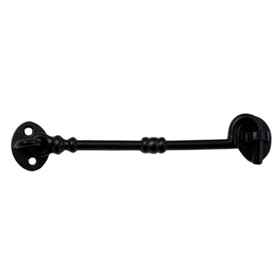 Keypak Cabin Hook Eye Latch 4 Inch 100mm Garden Door Lock, Black Gate & Shed 1PCS