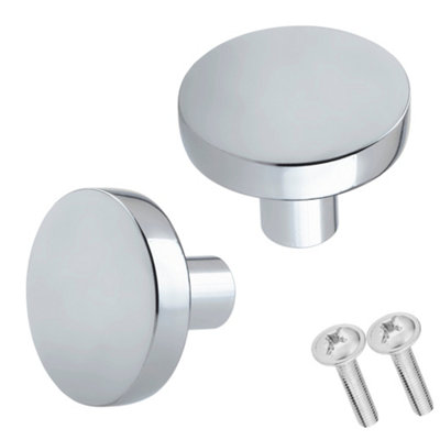 Keypak Cabinet Knob, Pack of 2, Chrome, Aluminium Precision 30mm Classic Wardrobe Cupboard Drawer Handles