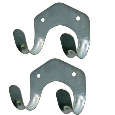 Keypak Galvanised Steel Tool Holders, Wall-Mounted, Rust-Resistant, Ideal for Garage, Shed, Gym, and Home Organisation 2Pk