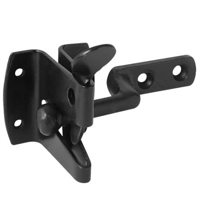 Keypak Heavy Duty Black Auto Gate Door Field Latch (50mm 2 Inch)  Self-Closing Lock for Wooden Garden Gate-Fixings Included
