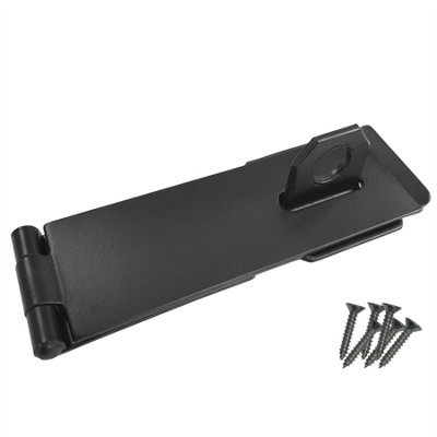 Keypak Heavy Duty Black Safety Hasp & Staple (115mm 4.5 Inch) Gate Clasp Security Lock, Shed Door, Cabinet Door Latch