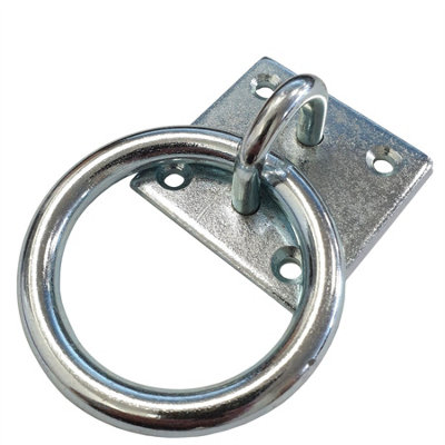 Keypak Heavy Duty Galvanised Zinc Ring on Plate (50mm 2 Inch) Anchor Point for Rope and Chain Pot Hanging with Screws Included