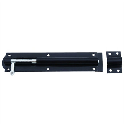Keypak Heavy Duty Tower Bolt Black Brenton Door Padbolt Garage Door 6 Inch 150mm for Garden Gate, Shed & Wooden Door Lock, 1PCS