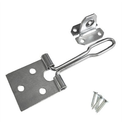 Keypak Heavy Duty Zinc Cabinet Wire Hasp and Staple (100mm 4 Inch) Gate Shed Door window For Lock Toolbox Garage Security