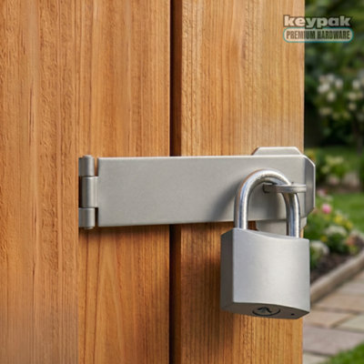 KEYPAK HEAVY DUTY ZINC SAFETY HASP & STAPLE (150MM 6 INCH) GATE CLASP ...