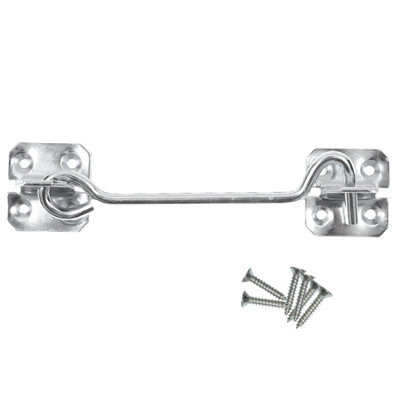 Keypak Heavy Duty Zinc Wire Cabin Door Hook Eye Latch 150mm (6 Inch) For Garden Shed Gate Window Lock Fixing Included