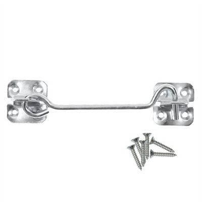 Keypak Heavy Duty Zinc Wire Cabin Door Hook Eye Latch 75mm (3 Inch) For Garden Shed Gate Window Lock Fixing Included