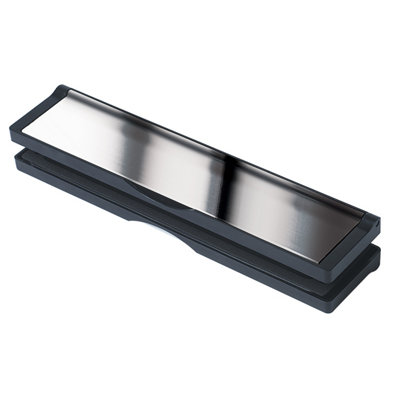 Keypak Letterplate 12-inch, Black Frame/Chrome Flap,Draught Excluder For 20-40mm Door Thickness-Fixing Included