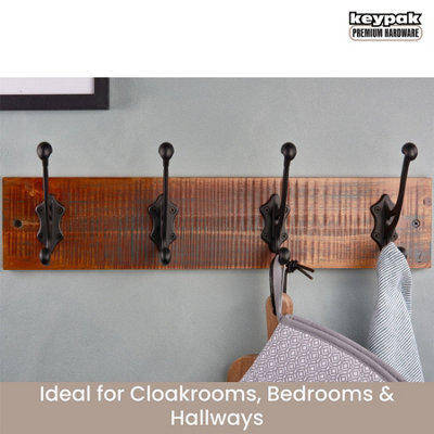 Keypak Rustic Wall-Mounted Coat Rack -Heavy-Duty 54 cm Gothic Iron