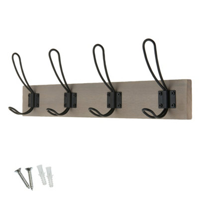 keypak Rustic Wall Mounted Coat Rack, Vintage Double Wire Coat Hooks on ...