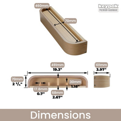 Keypak Scandi Wooden Coat Rack with Shelf - Wall Mounted 4 Hidden Hooks ...